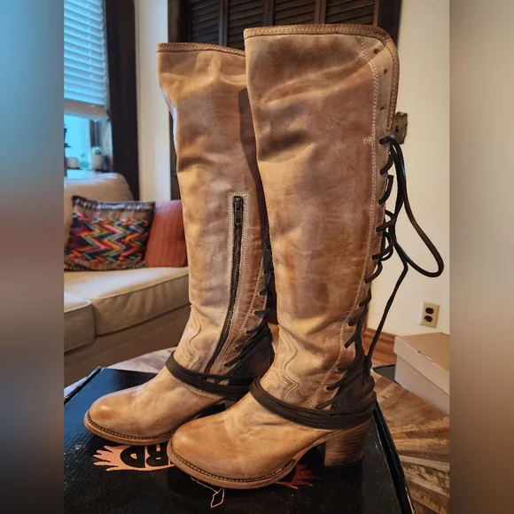 Freebird Coal Knee-high Boots, Taupe - Picture 5 of 7